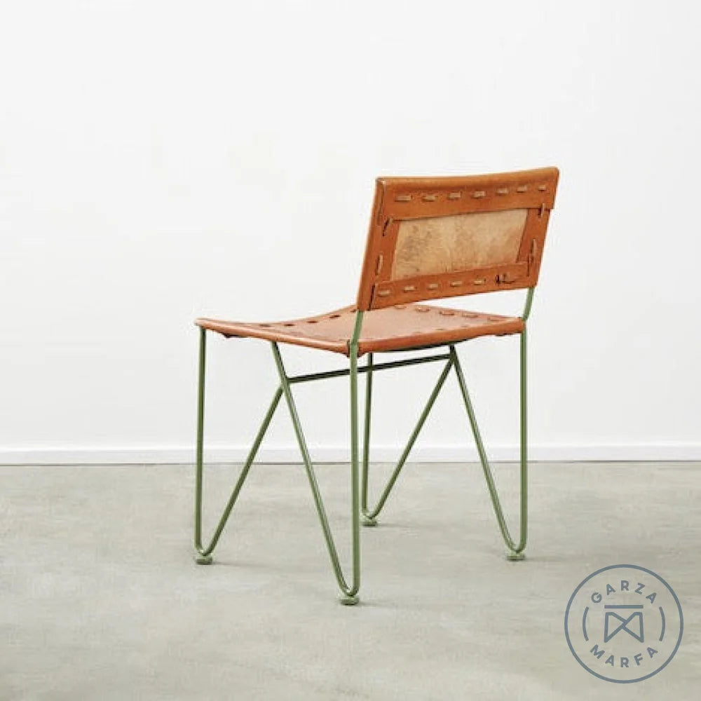 Saddle Leather Low-Back Dining Chair Chairs