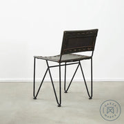 Saddle Leather Low-Back Dining Chair Chairs