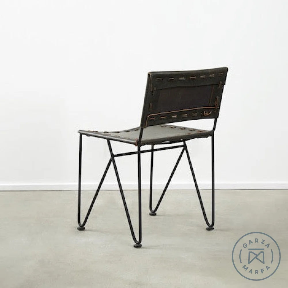 Saddle Leather Low-Back Dining Chair Chairs