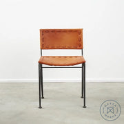 Saddle Leather Low-Back Dining Chair Natural / Natural Steel Chairs