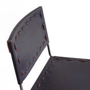 Saddle Leather Low-Back Straight Leg Dining Chair Chairs