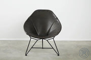 Saddle Leather Oval Chair Black / Satin Black Chairs