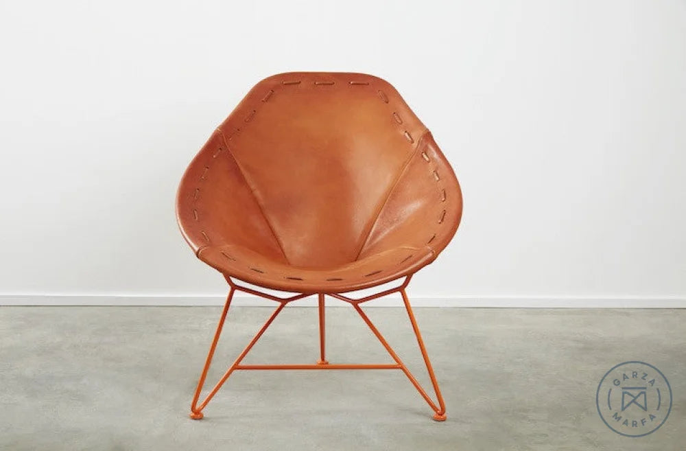 Saddle Leather Oval Chair Natural / Orange (RAL 2004) Chairs