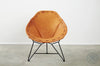 Saddle Leather Oval Chair Natural / Satin Black Chairs