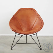 Saddle Leather Oval Chair Natural / Natural Steel Chairs