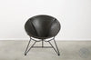 Saddle Leather Round Chair Black / Satin Black Chairs