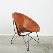 Saddle Leather Round Chair Chairs