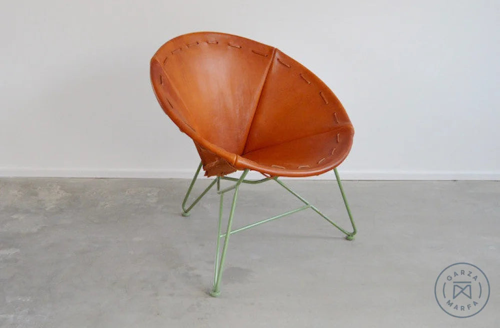 Saddle Leather Round Chair Chairs