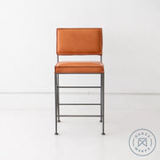 Upholstered Saddle Leather Counter Height Barstool Chairs