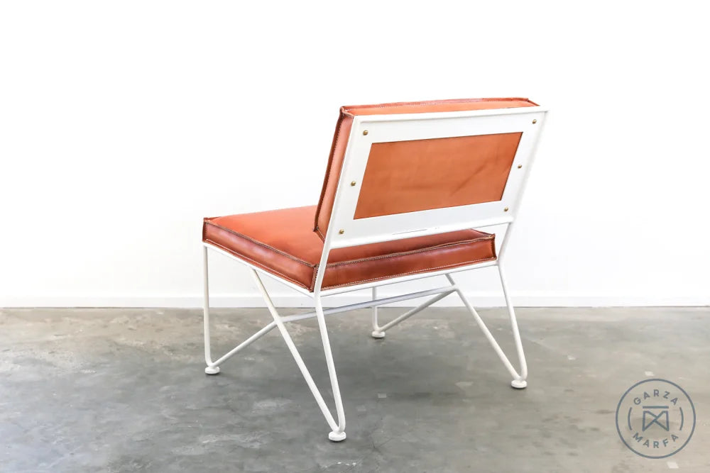 Upholstered Saddle Leather Lounge Chair Chairs