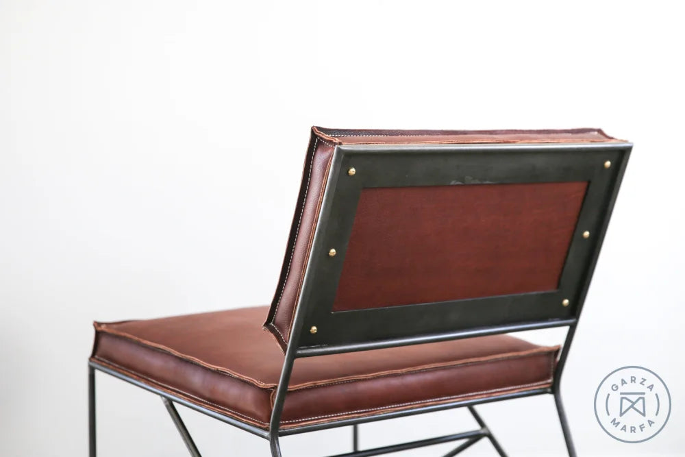 Upholstered Saddle Leather Lounge Chair Chairs