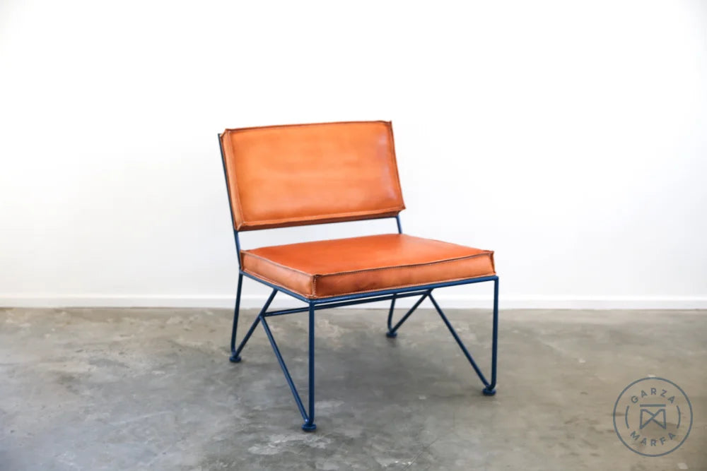 Upholstered Saddle Leather Lounge Chair Chairs