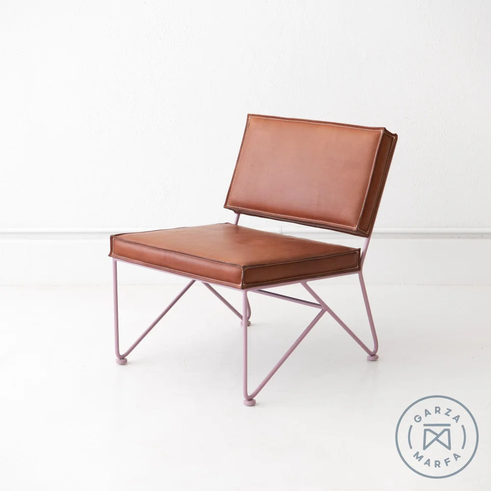 Upholstered Saddle Leather Lounge Chair Chairs