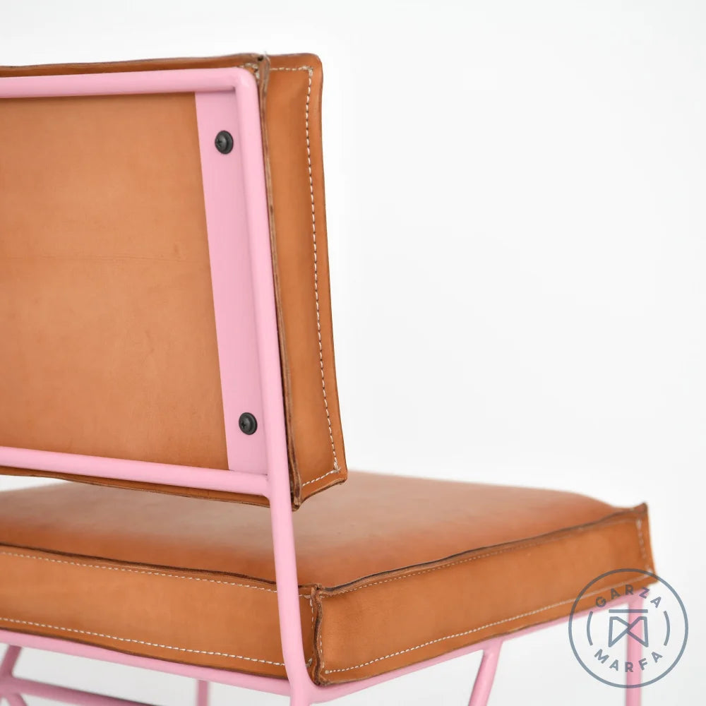 Upholstered Saddle Leather Low Back Dining Chair Chairs