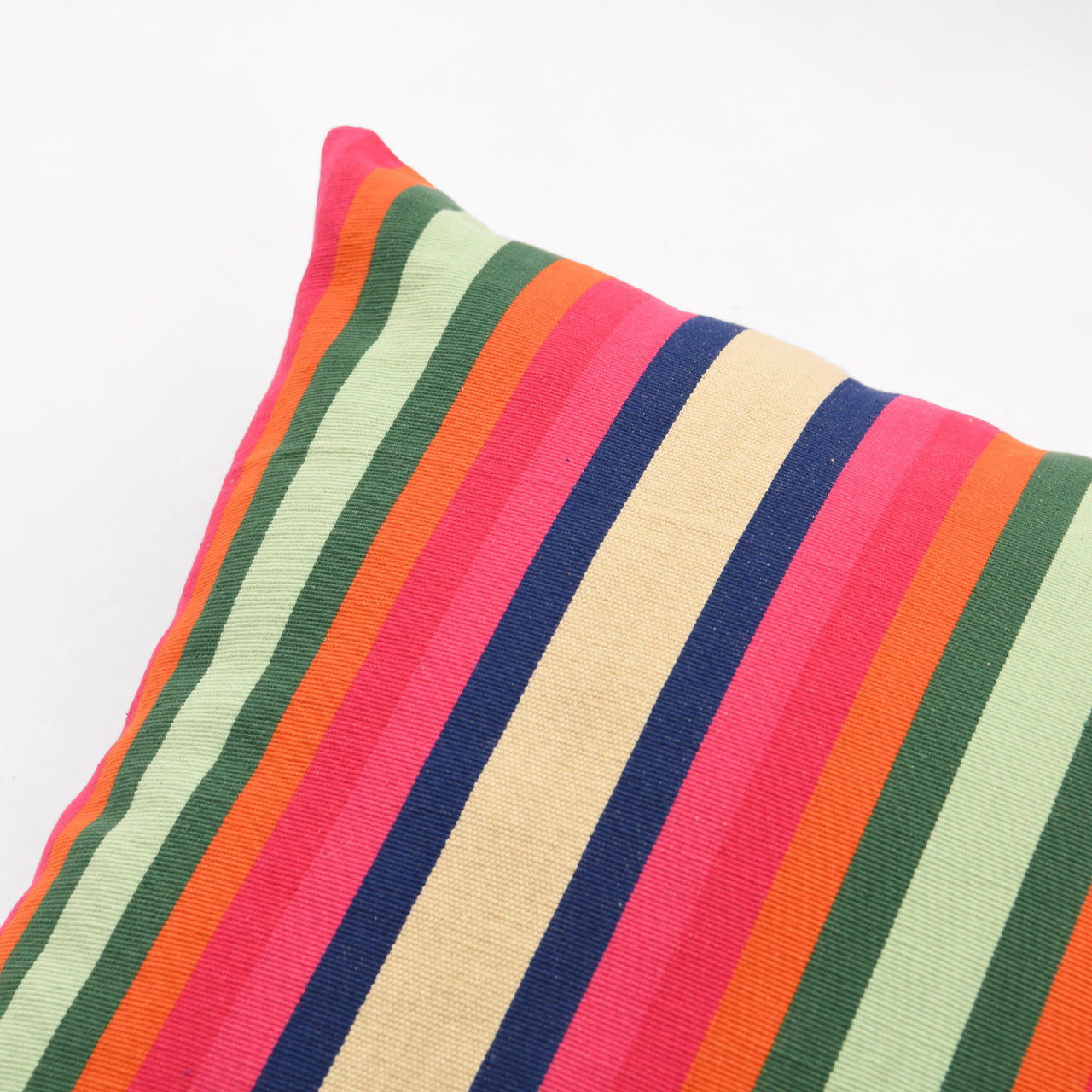 Turquoise Cotton Stripe Square Pillow 26"