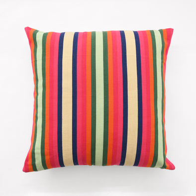Turquoise Cotton Stripe Square Pillow 26"