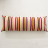 Cotton Cranberry Stripe Bolster Pillow