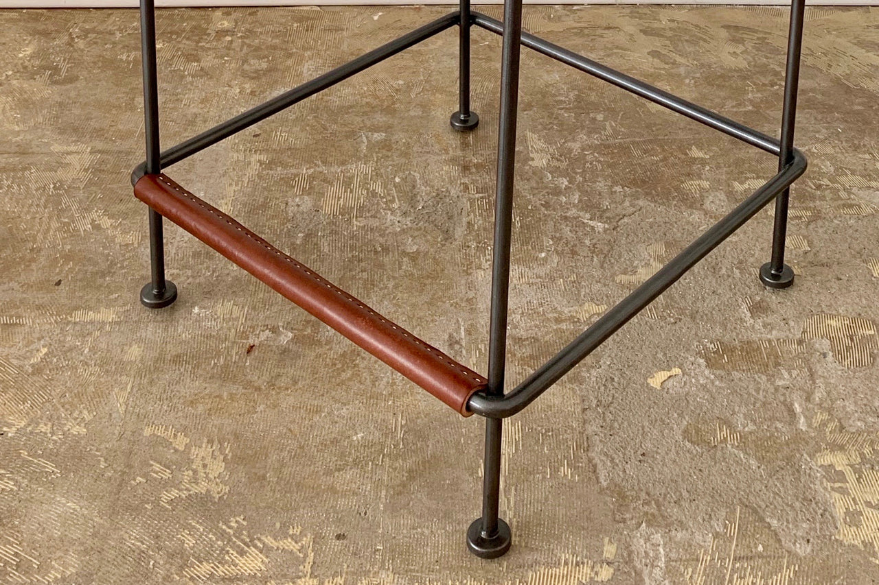 Leather Wrap Foot Rest For Barstool