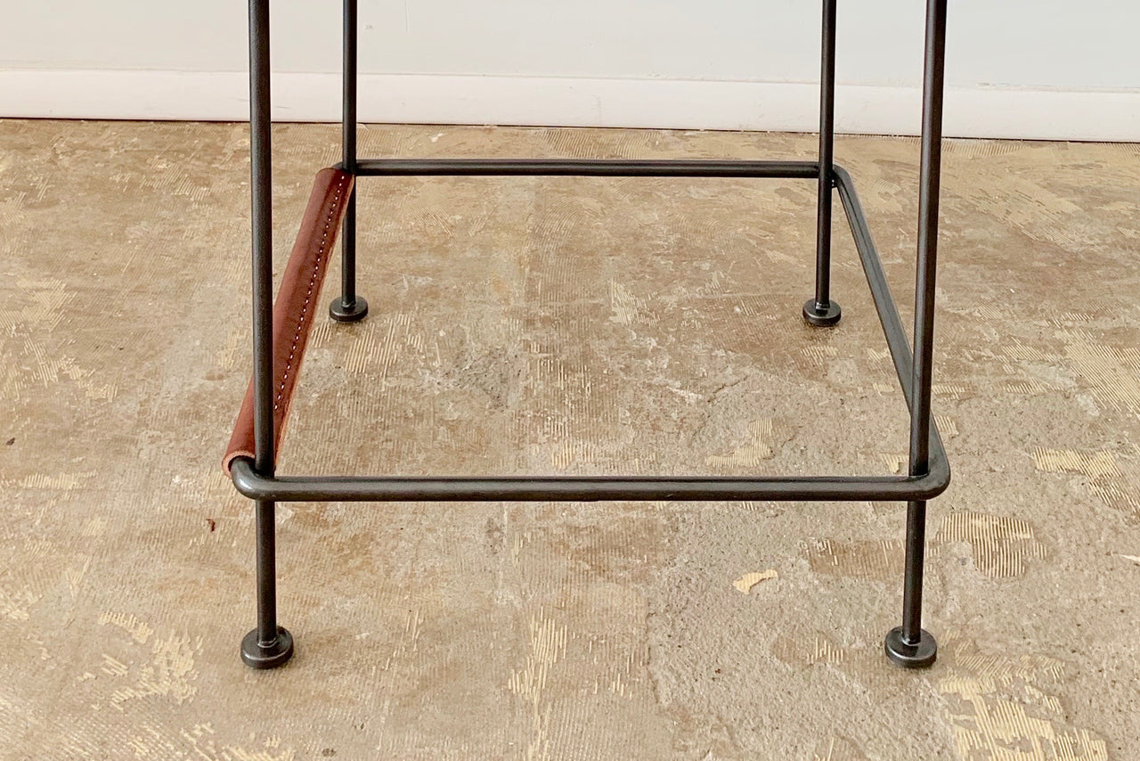 Leather Wrap Foot Rest For Barstool