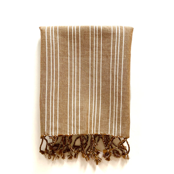 Linen / Cotton Small Ticking Hand Towel