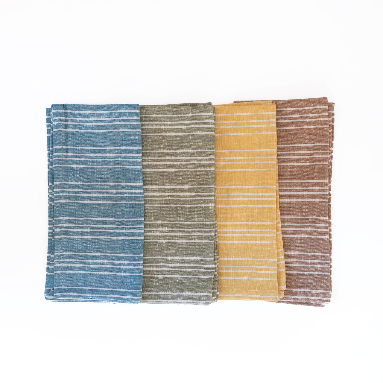 Linen / Cotton Small Ticking Napkins, Set of 4
