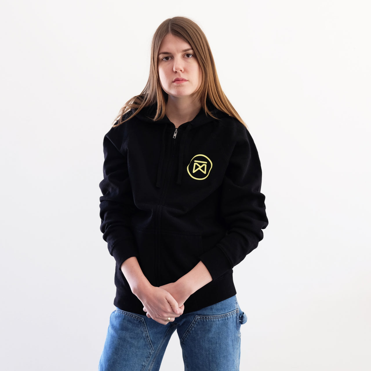 Garza Marfa Black + Pastel Yellow Unisex Zip Hoodie