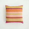 Linen/Cotton Stripe Pillow 18" Square - Burgundy Rose Stripe