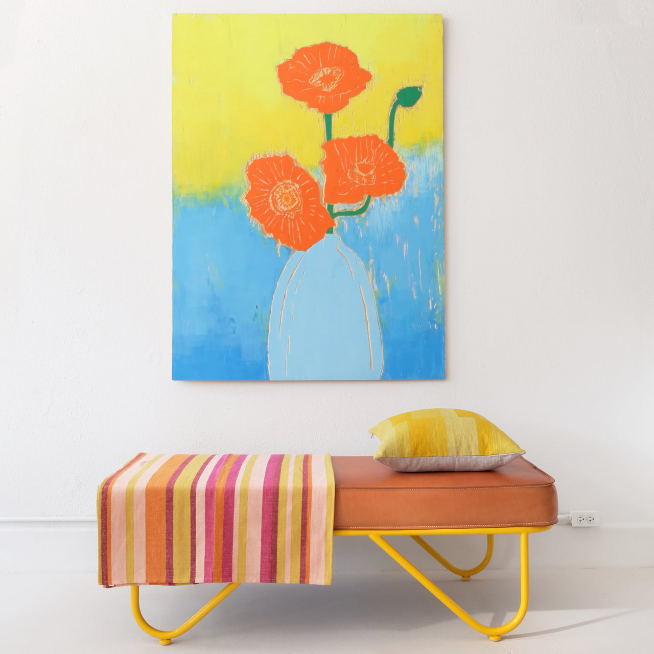 Garza Marfa Rose Burgundy Striped Throw