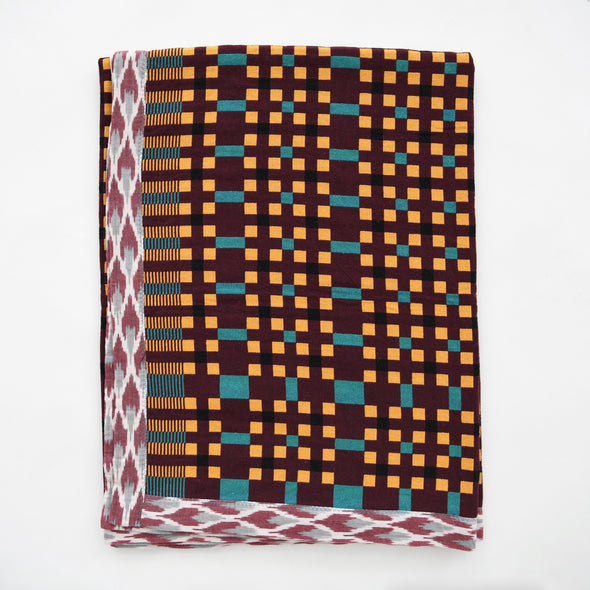 Gregory Parkinson Assamese Blanket : Berry Maize Turquoise