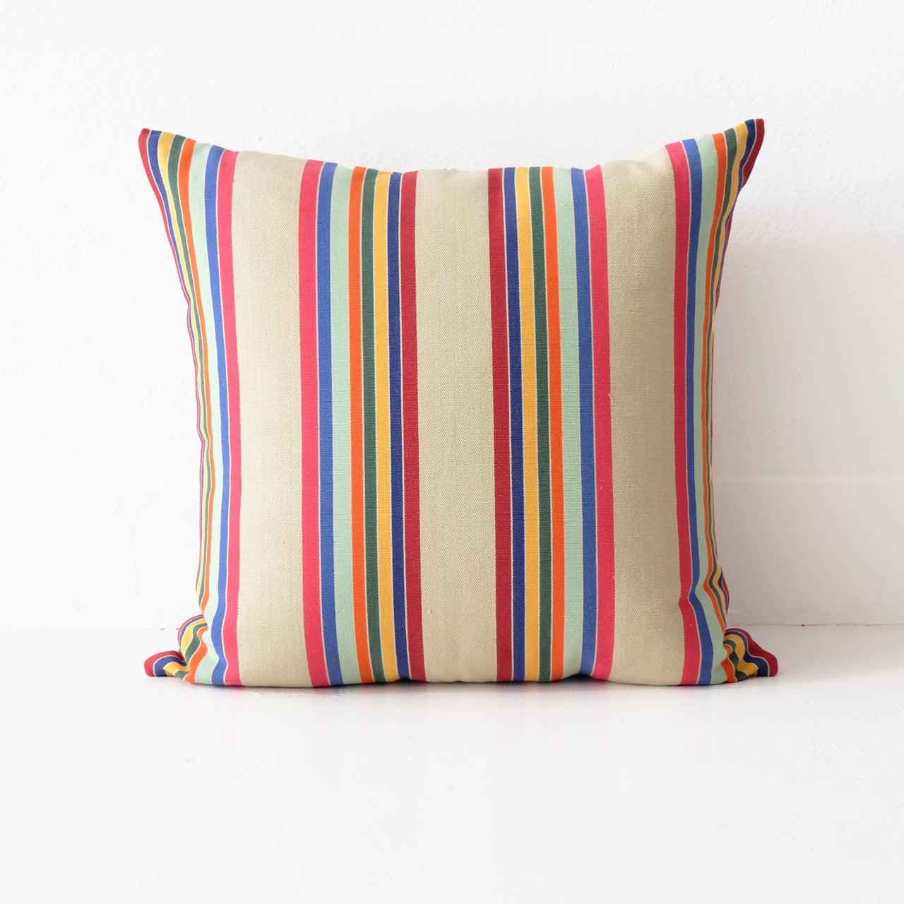 Garza Marfa Square Pillow 26" x 26": Cranberry Stripe