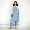 Linen / Cotton Crossback Apron - Denim + Tangerine