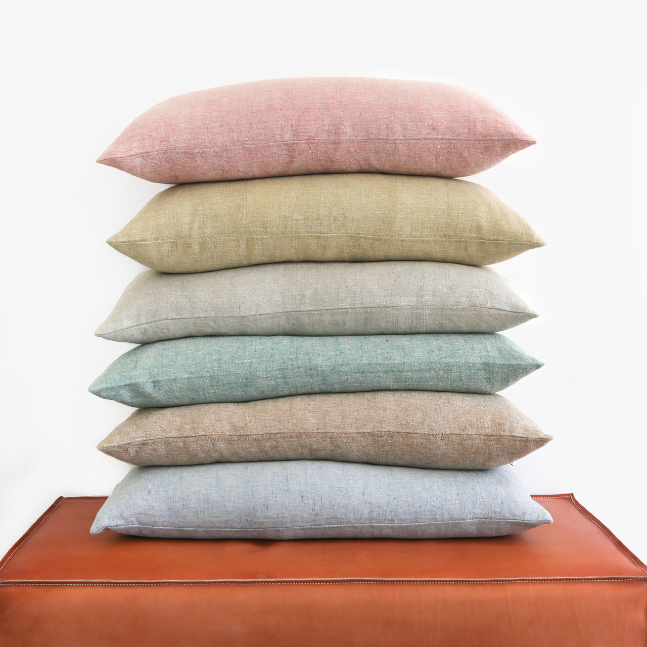Garza Marfa Linen Chambray 36 X 18" Bolster Pillowcase: Assorted Colors