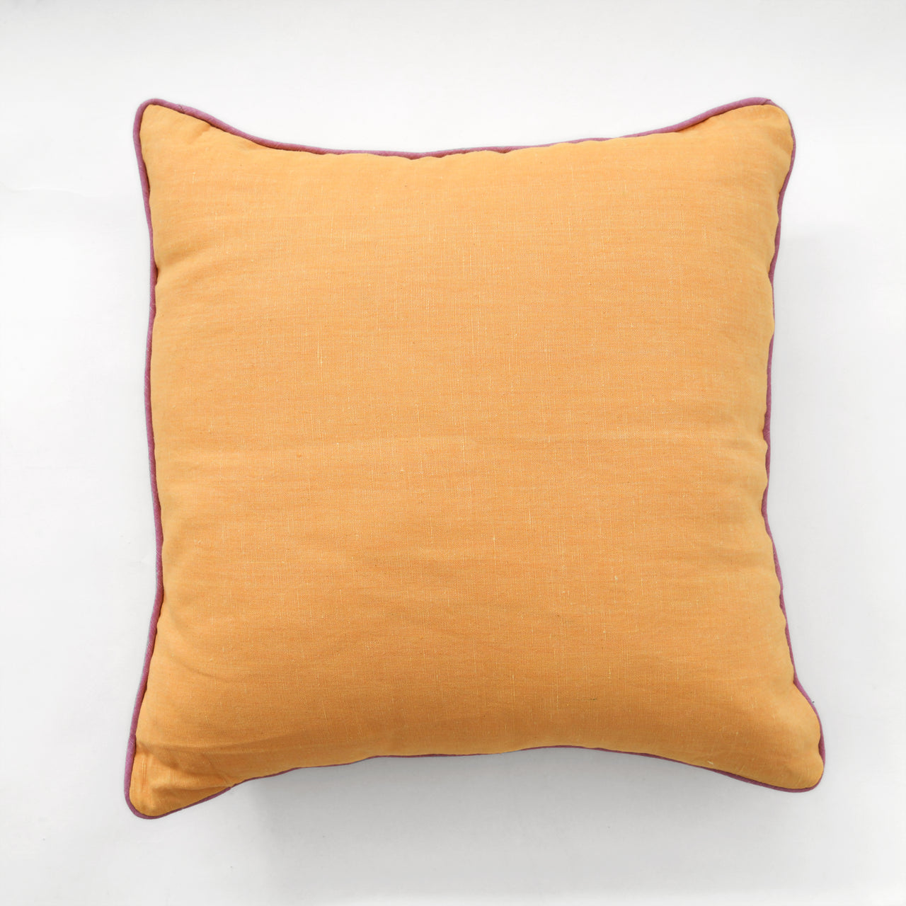 Garza Marfa 20" Square Pillow: Marigold with Orchid Piping