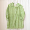 Auntie Oti Button Shirt: Green Stripe