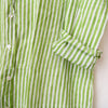 Auntie Oti Button Shirt: Green Stripe