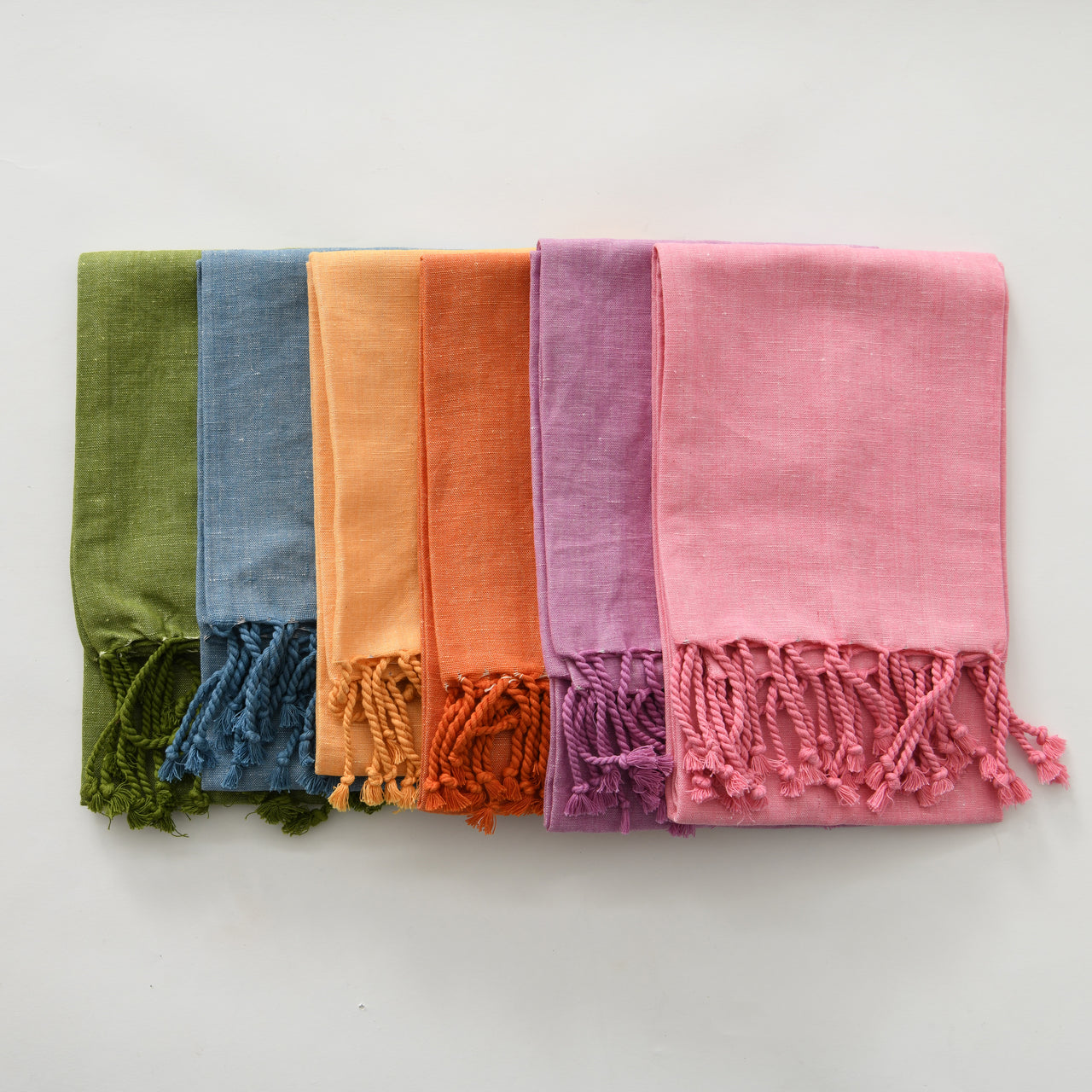 Linen + Cotton Hand Towel - Tangerine