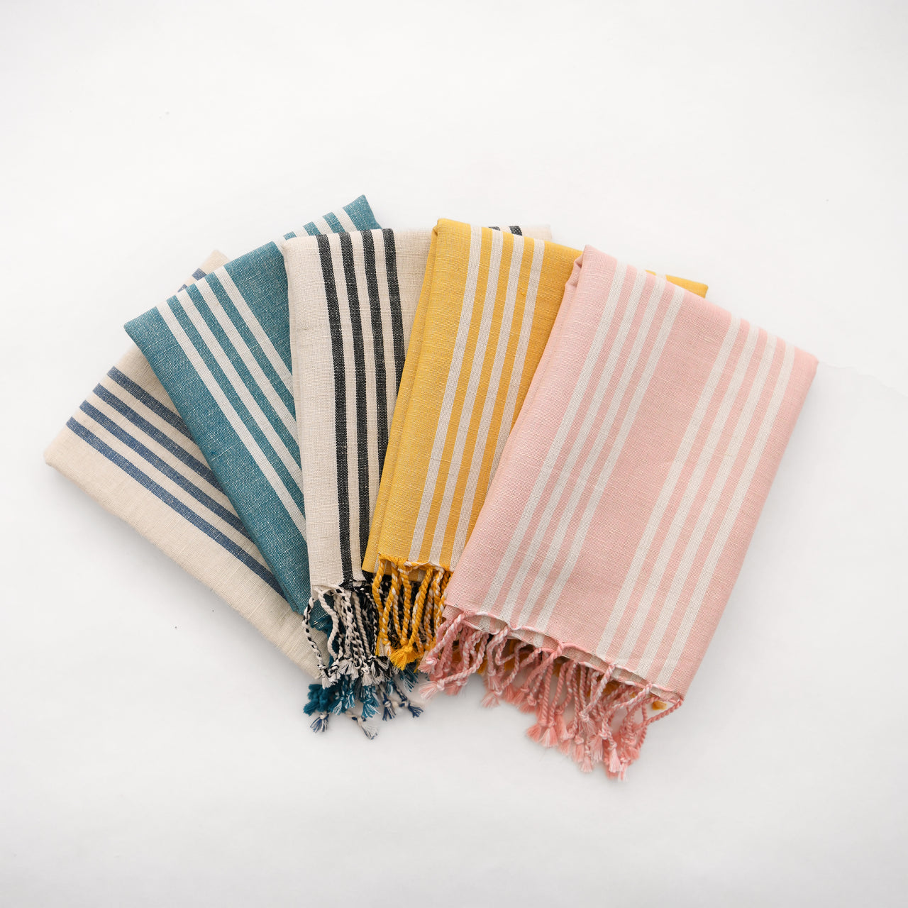 Linen + Cotton Ticking Hand Towel