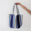 Garza Marfa Indigo Ombre Stripe Cotton Tote Bag