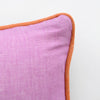 Orchid Bolster With Tangerine Piping