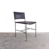 Saddle Leather Low-Back Straight Leg Dining Chair
