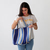 Garza Marfa Indigo Ombre Stripe Cotton Tote Bag