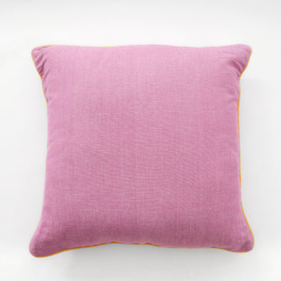 20" Square Orchid Pillow - Marigold Piping