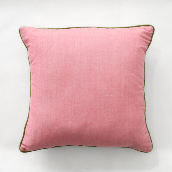 20" Square Rosa Pillow - Avocado Piping