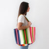 Garza Marfa Rainbow Stripe Cotton Tote Bag