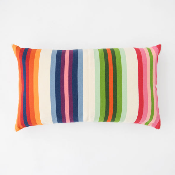 Rainbow Cotton Stripe Pillow - 16" x 26" Bolster