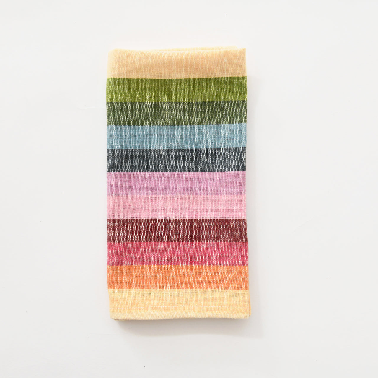 Garza Marfa Linen / Cotton Set of 4 Napkins: Prism Stripe