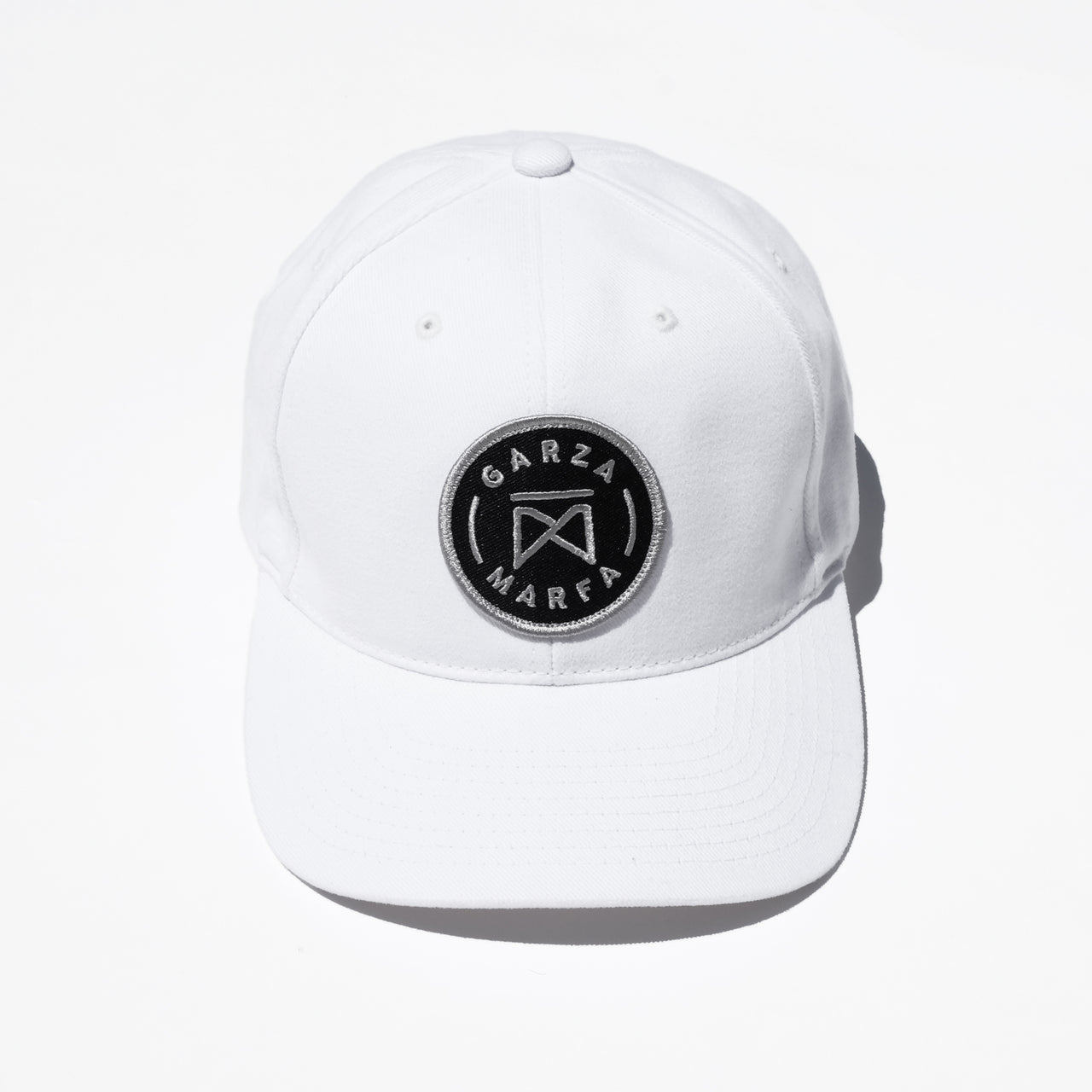 Garza Marfa Cap - White Cotton Cap with Grey logo