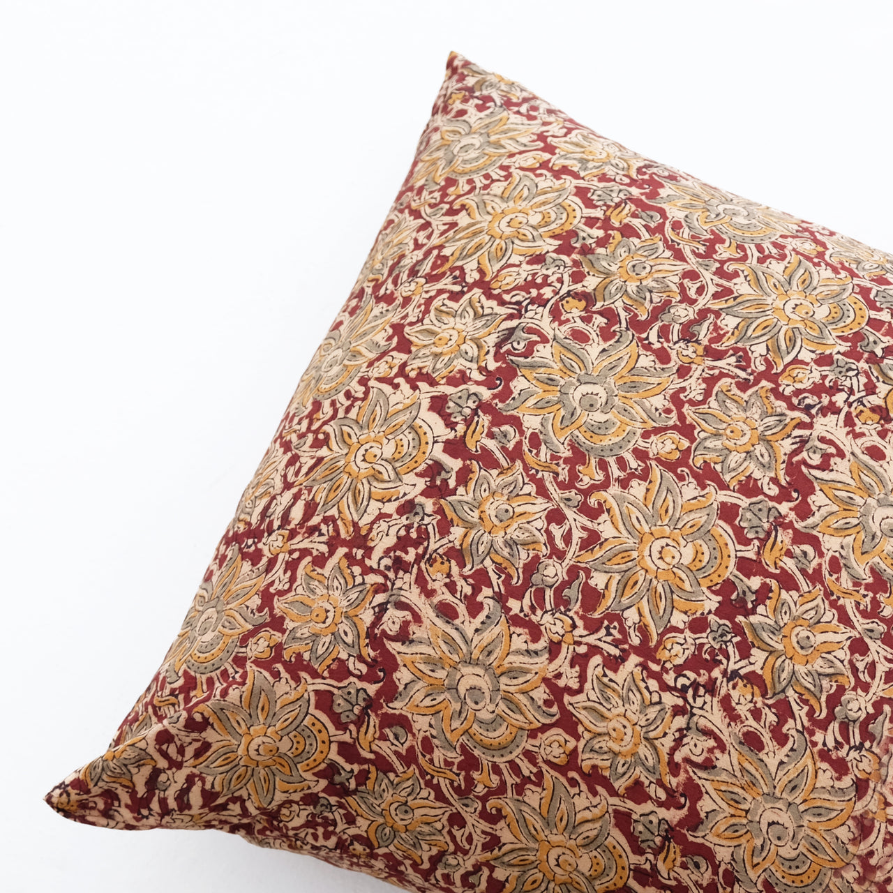 Kalamkari Pillowcase - Scarlet + Olive Floral