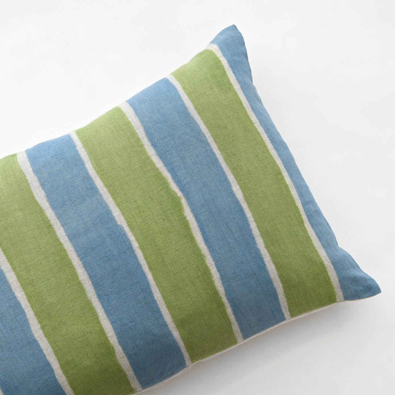 Cathy Callahan 16" x 26" Hand Painted Bolster - Sky Matcha Stripe