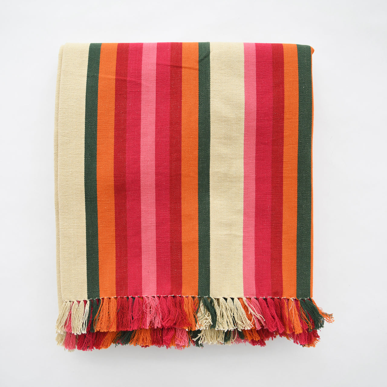 Olive + Rosa Stripe Cotton Throw